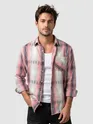 Pink Frayed Check Shirt